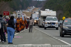 Aloka is riding shotgun in the caravan behind Chatham Sheriff's unit 410...